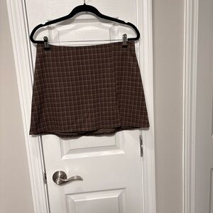 American Eagle Outfitters Brown Plaid Mini Skort